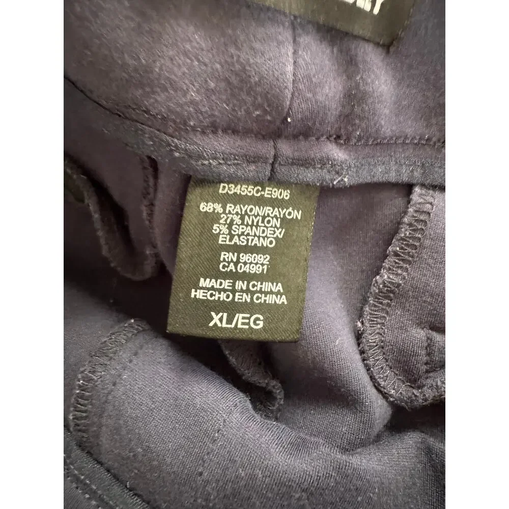 Hilary Radley Navy Blue Womens Pull On Ponte Pants XL Rayon Nylon Spandex